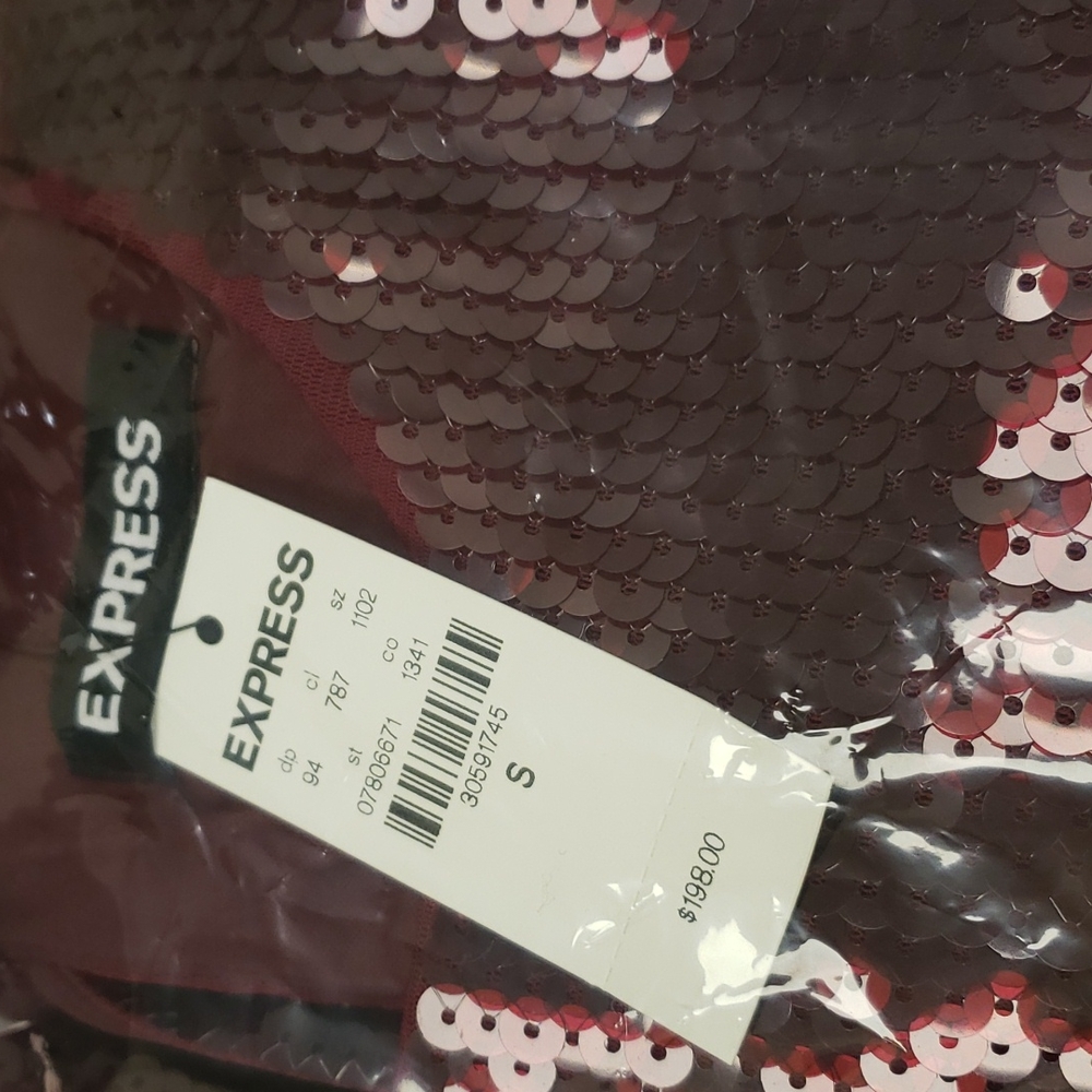 Express Sequin Midi Dress in Bold Red - Picture 11 of 11